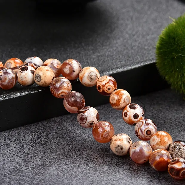 Rang de collier boules, Agate (Agate de Mongolie), 08mm (38cm) | Marco Schreier