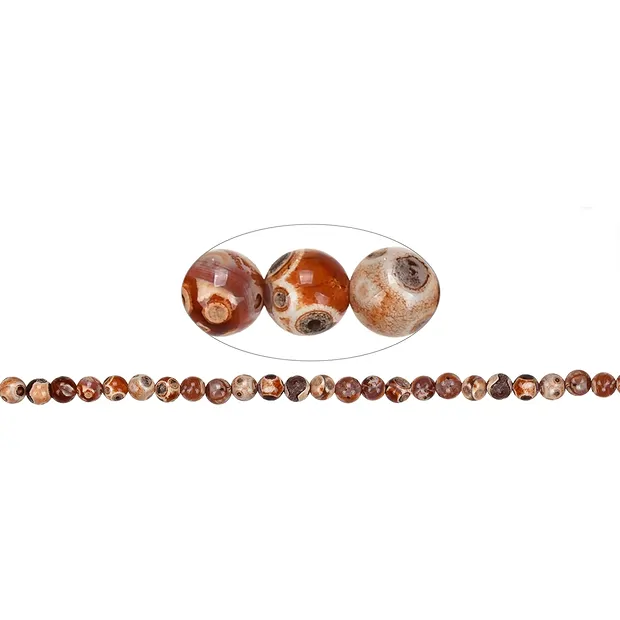 Rang de collier boules, Agate (Agate de Mongolie), 08mm (38cm) | Marco Schreier