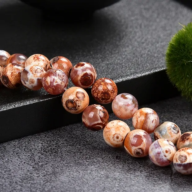 Rang de collier boules, Agate (Agate de Mongolie), 10mm (38cm) | Marco Schreier
