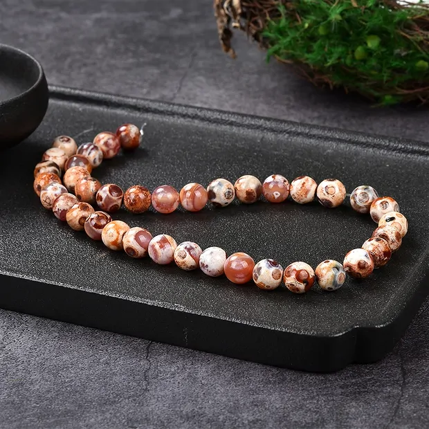 Rang de collier boules, Agate (Agate de Mongolie), 10mm (38cm) | Marco Schreier