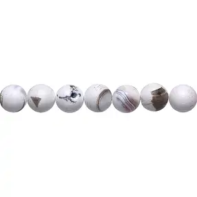 Cuentas preciosas, Ágata (blanca), 10mm (38cm) | Marco Schreier