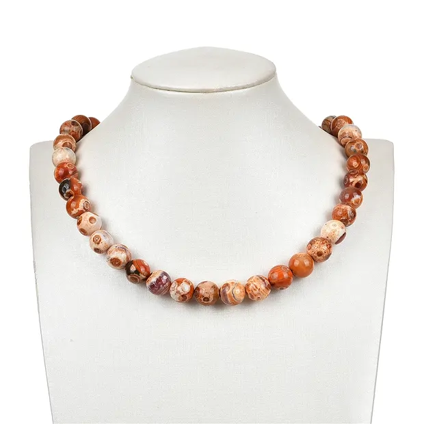 String Beads, Agate (Mongolia Agate), 12mm (38cm) | Marco Schreier