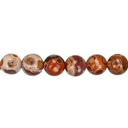146260101020 Rang de collier boules, Agate (Agate de Mongolie), 12mm (38cm) | Marco Schreier