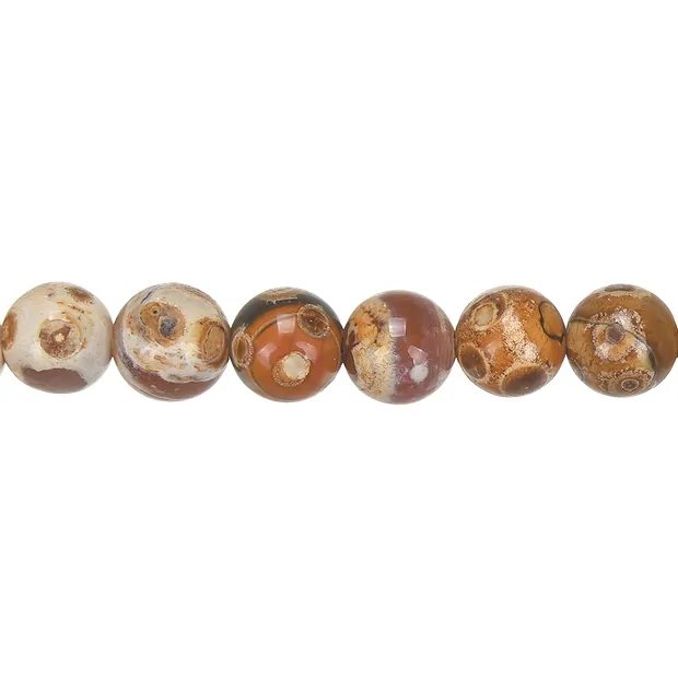 String Beads, Agate (Mongolia Agate), 12mm (38cm) | Marco Schreier