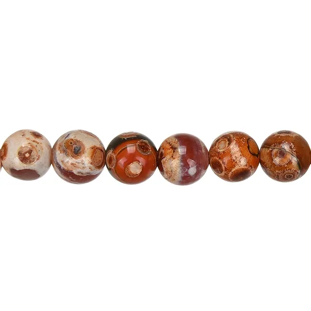 String Beads, Agate (Mongolia Agate), 12mm (38cm) | Marco Schreier