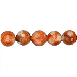 146260101120 String Beads, Agate (Mongolia Agate), 14mm (38cm) | Marco Schreier