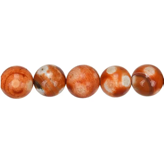 String Beads, Agate (Mongolia Agate), 14mm (38cm) | Marco Schreier