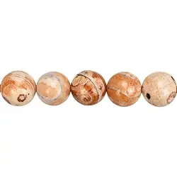 146260101121 Rang de colliers boules, Agate (Agate de Mongolie claire), 14mm (39cm) | Marco Schreier