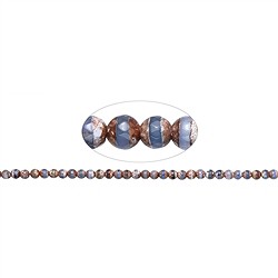 146260106023 Strang Kugeln, Achat (Mongolei-Achat braun-weiß-blau), 06mm, facettiert (36cm) | Marco Schreier