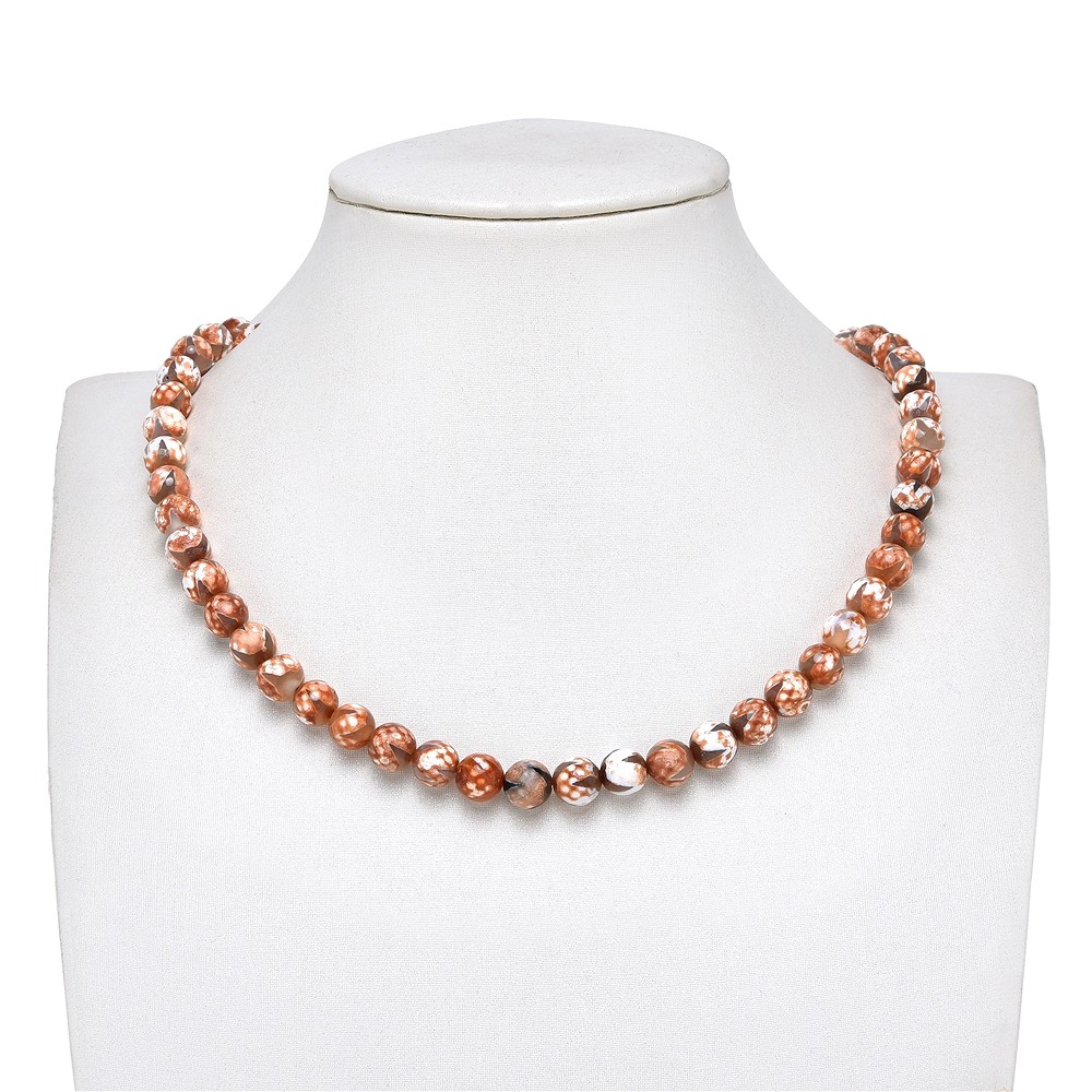 String Beads, Agate (Mongolia Agate) Tiger Tooth, 08mm (37cm) | Marco Schreier