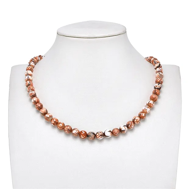 Filo di perle, agata (Agata della Mongolia) dente di tigre, 08 mm (37 cm) | Marco Schreier