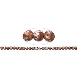 146260106322 Rang de colliers boules, Agate (Agate de Mongolie) dent de tigre, 08mm (37cm) | Marco Schreier