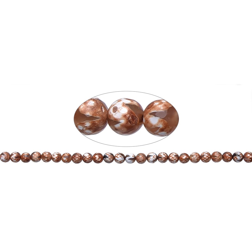 String Beads, Agate (Mongolia Agate) Tiger Tooth, 08mm (37cm) | Marco Schreier