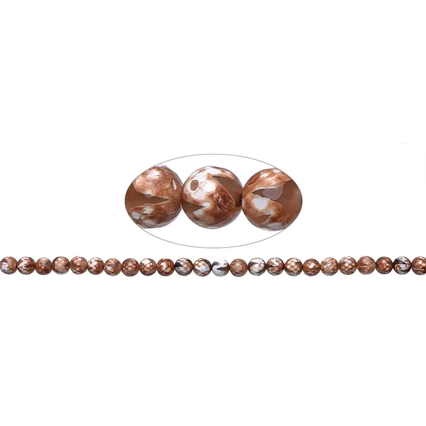 Filo di perle, agata (Agata della Mongolia) dente di tigre, 08 mm (37 cm) | Marco Schreier