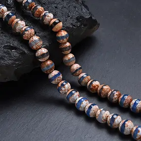 Rang de collier boules, Agate (bleu de Mongolie), 08mm, à facettes (36cm) | Marco Schreier