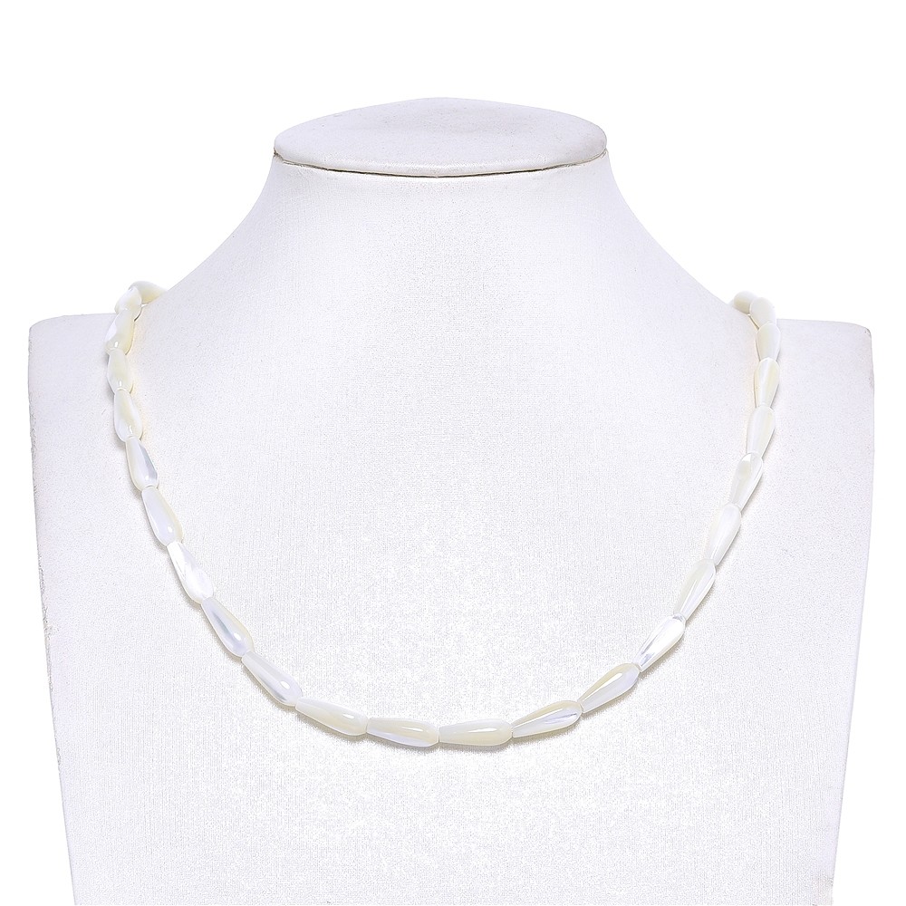 Drop strand, Mother of Pearl (light), 15 x 06mm | gems, healing stones & jewelry