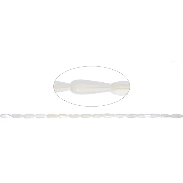 Strang Tropfen, Perlmutt (hell), 15 x 06mm | GH Edelsteine, Heilsteine & Schmuck