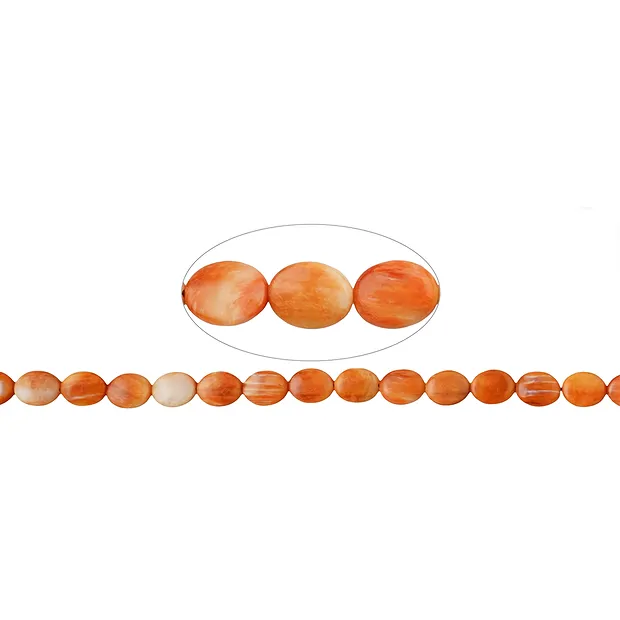 Strang Linse flach, Spiny Oyster, 10 x 08mm | Edelsteine, Heilsteine & Schmuck