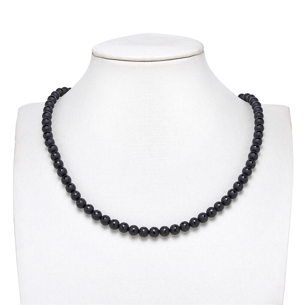 String Beads "Saturn", Agate (black), 06mm | wholesaler gems & healing stones