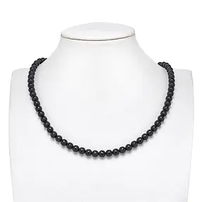 String Beads "Saturn", Agate (black), 06mm | wholesaler gems & healing stones