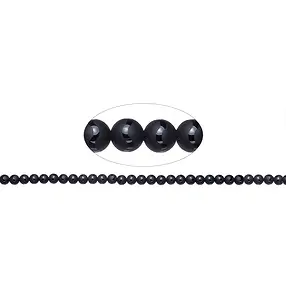 String Beads "Saturn", Agate (black), 06mm | wholesaler gems & healing stones