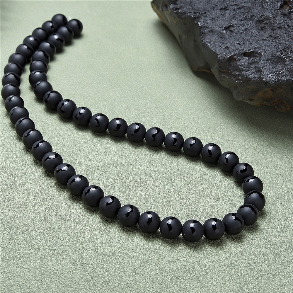 Rang de collier boules "Saturn", Agate (teintée), 08mm | Marco Schreier