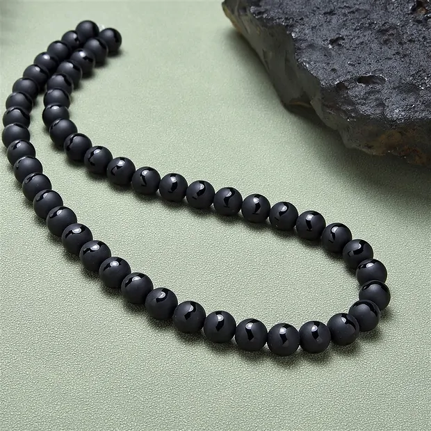 Strang Kugeln "Saturn", Achat (gef.), 08mm | GH Edelsteine, Heilsteine & Schmuck