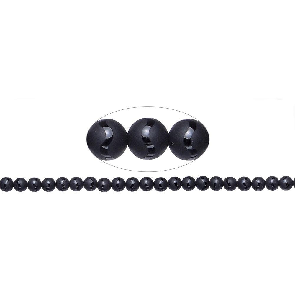 Rang de collier boules "Saturn", Agate (teintée), 08mm | Marco Schreier