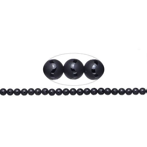 Strang Kugeln "Saturn", Achat (gef.), 08mm | GH Edelsteine, Heilsteine & Schmuck