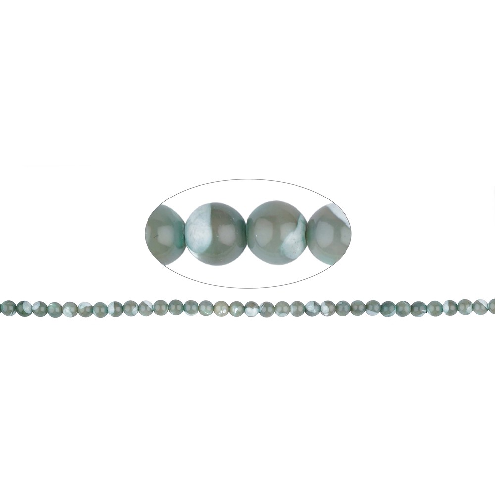 Strang Kugeln, Perlmutt (grün), 06mm | Schreier Edelsteine, Heilsteine & Schmuck