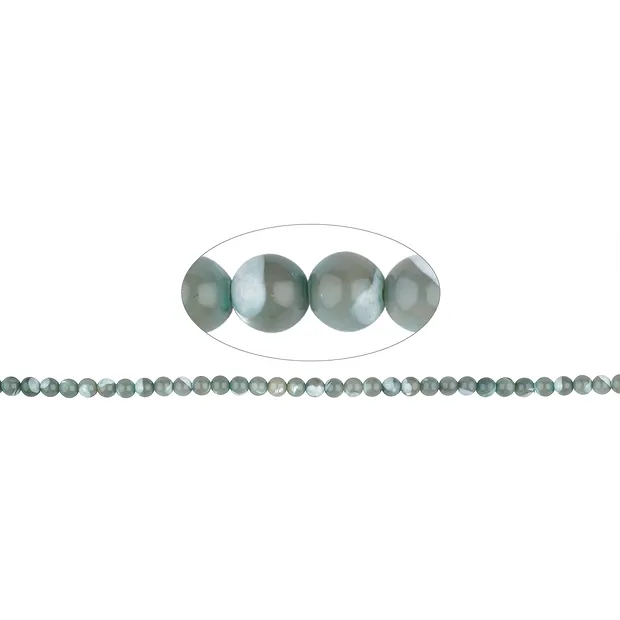 Rang de colliers boules, nacre (vert), 06mm | Marco Schreier