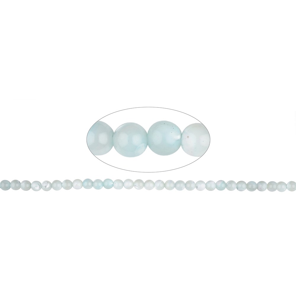 String Beads, Mother of Pearl (blue-green), 06mm | Marco Schreier