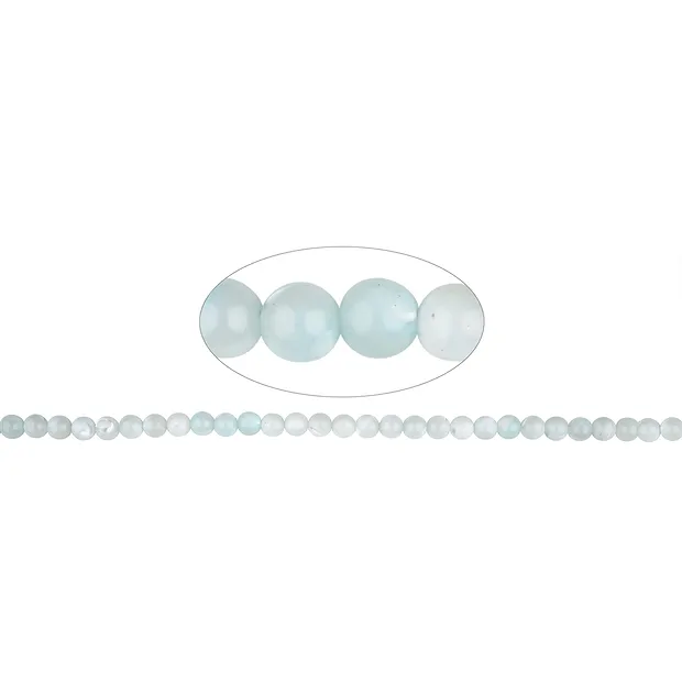 String Beads, Mother of Pearl (blue-green), 06mm | Marco Schreier