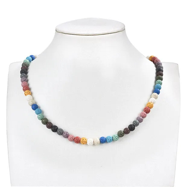 String Beads, lava (pumice colored), 06mm | wholesaler gems & healing stones