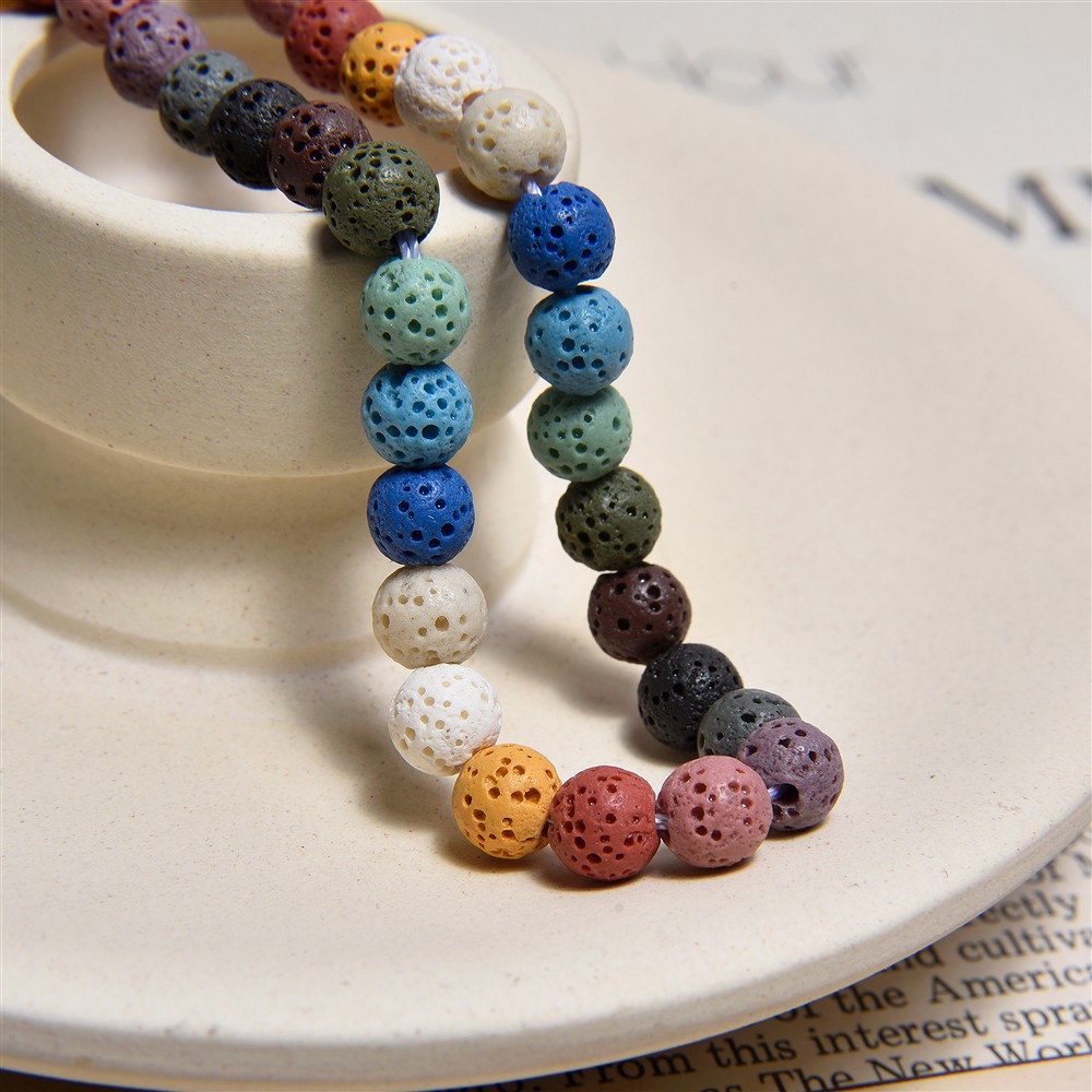 Filo di perline, lava (pietra pomice colorata), 06 mm | Marco Schreier