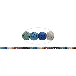 146420100529 Strang Kugeln, Lava (Bimsstein gefärbt), 06mm | Edelsteine, Heilsteine & Schmuck