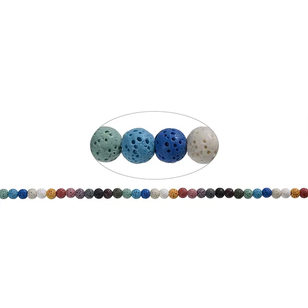 Strang Kugeln, Lava (Bimsstein gefärbt), 06mm | Edelsteine, Heilsteine & Schmuck