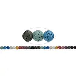 146420100729 Rang de collier boules, lave (pierre ponce colorée), 08mm | Marco Schreier