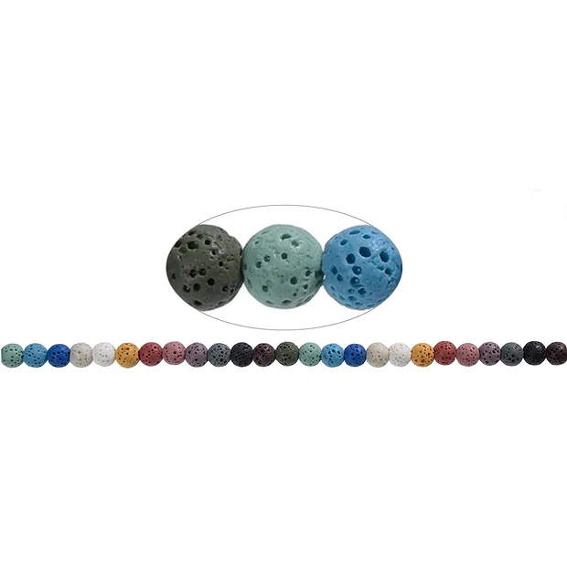 String Beads, lava (pumice colored), 08mm | wholesaler gems & healing stones
