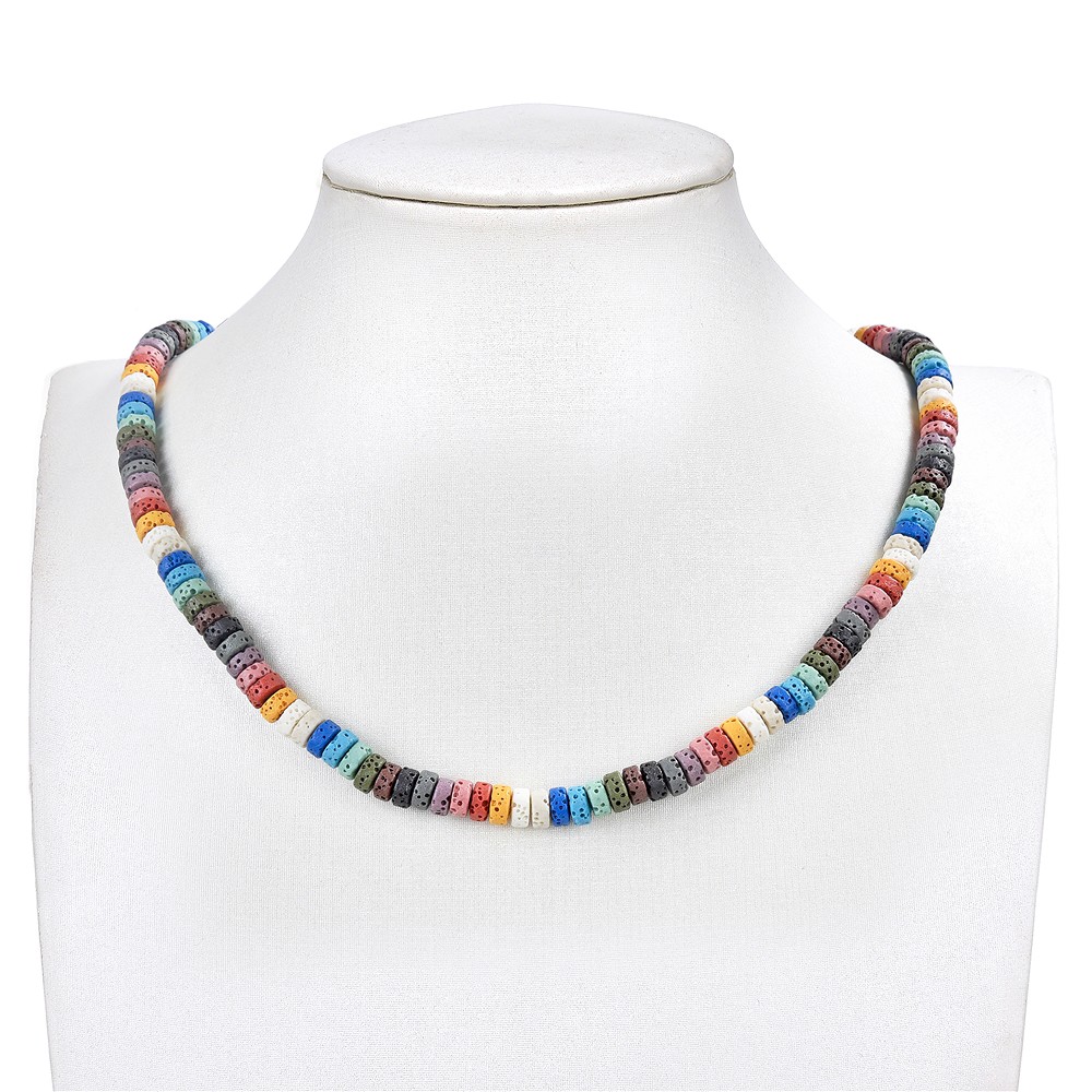 Strang Zylinder "Heishi", Lava (bunt), 06 x 03mm | Marco Schreier