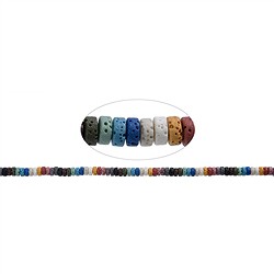 146420400529 Rang de colliers "Heishi", lave (multicolore), 06 x 03mm | Marco Schreier
