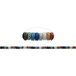 146420400529 Strand cylinder "Heishi", lava (colorful), 06 x 03mm | Marco Schreier