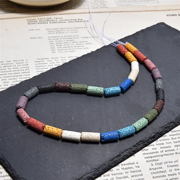 Strang Zylinder, Lava (bunt), 14 x 07mm (39cm) | Marco Schreier