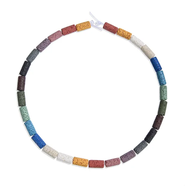 Rang de colliers, lave (multicolore), 14 x 07mm (39cm) | Marco Schreier