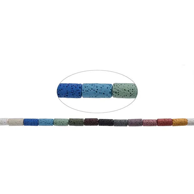 Rang de colliers, lave (multicolore), 14 x 07mm (39cm) | Marco Schreier