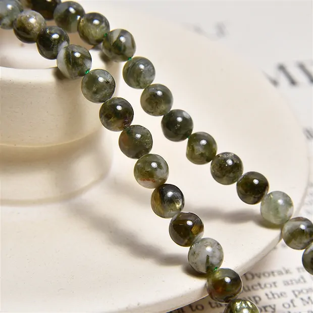 String Beads, Muscovite (green), 06mm (38cm) | wholesaler gems & healing stones