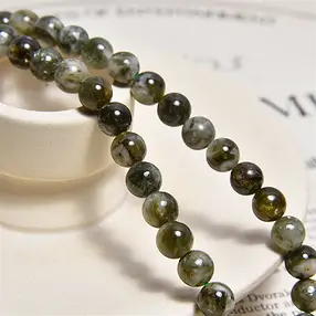 String Beads, Muscovite (green), 07mm (38cm) | wholesaler gems & healing stones