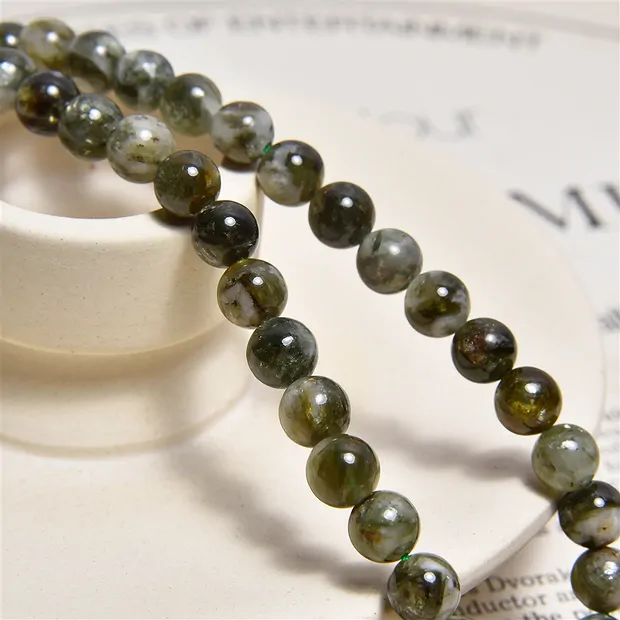String Beads, Muscovite (green), 07mm (38cm) | wholesaler gems & healing stones