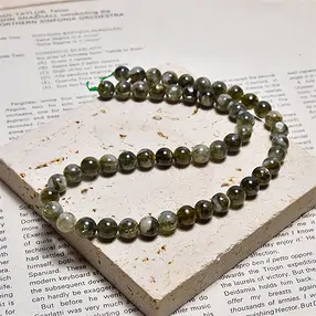 String Beads, Muscovite (green), 07mm (38cm) | wholesaler gems & healing stones