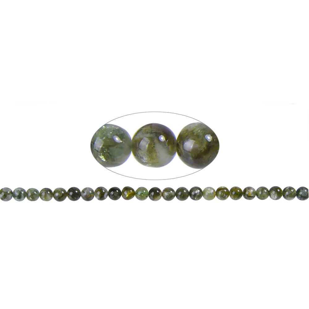 String Beads, Muscovite (green), 07mm (38cm) | wholesaler gems & healing stones